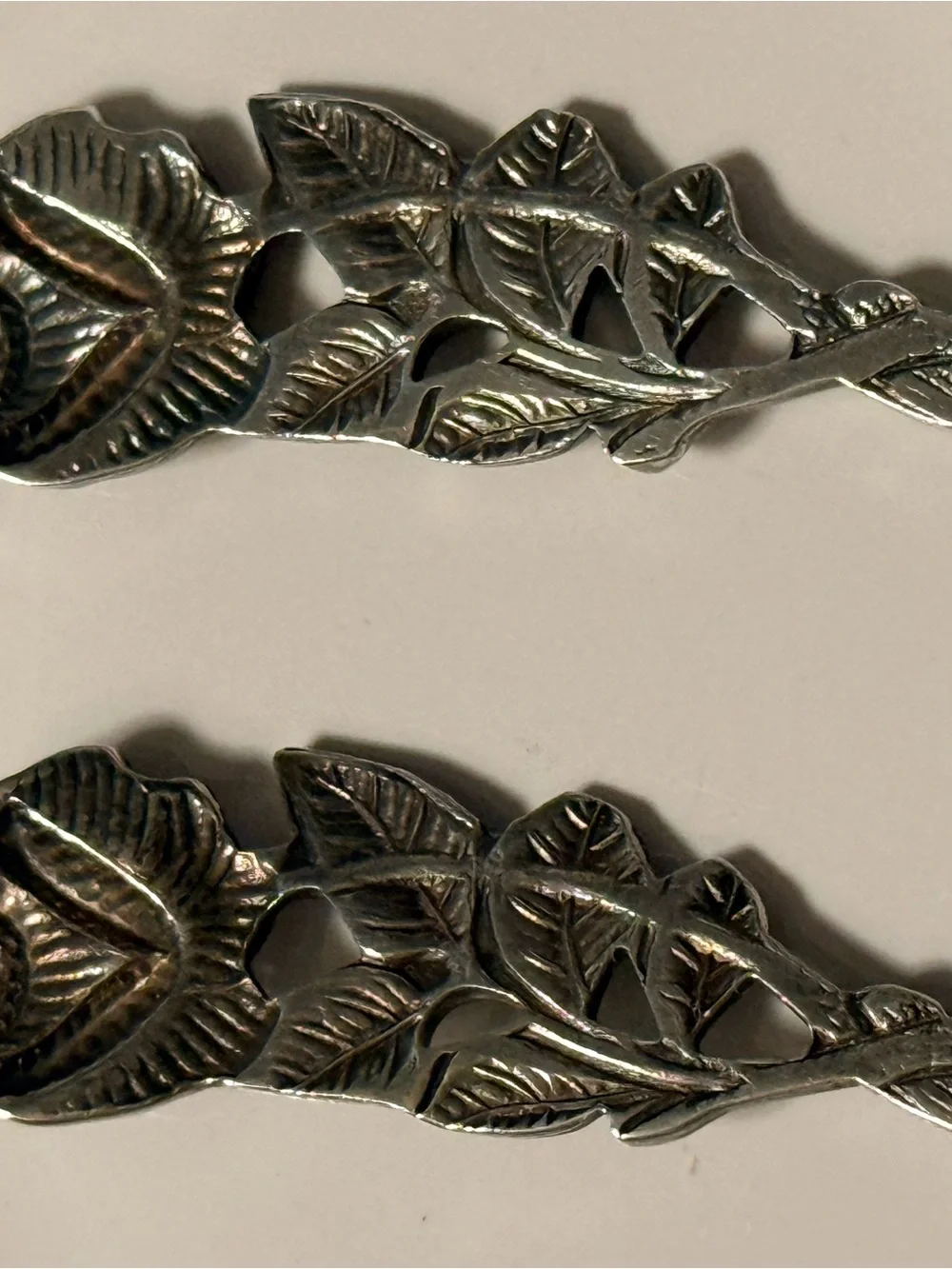 Hildesheimer Rose Handle Silver-Plate Serving Spoon Set of 4 p